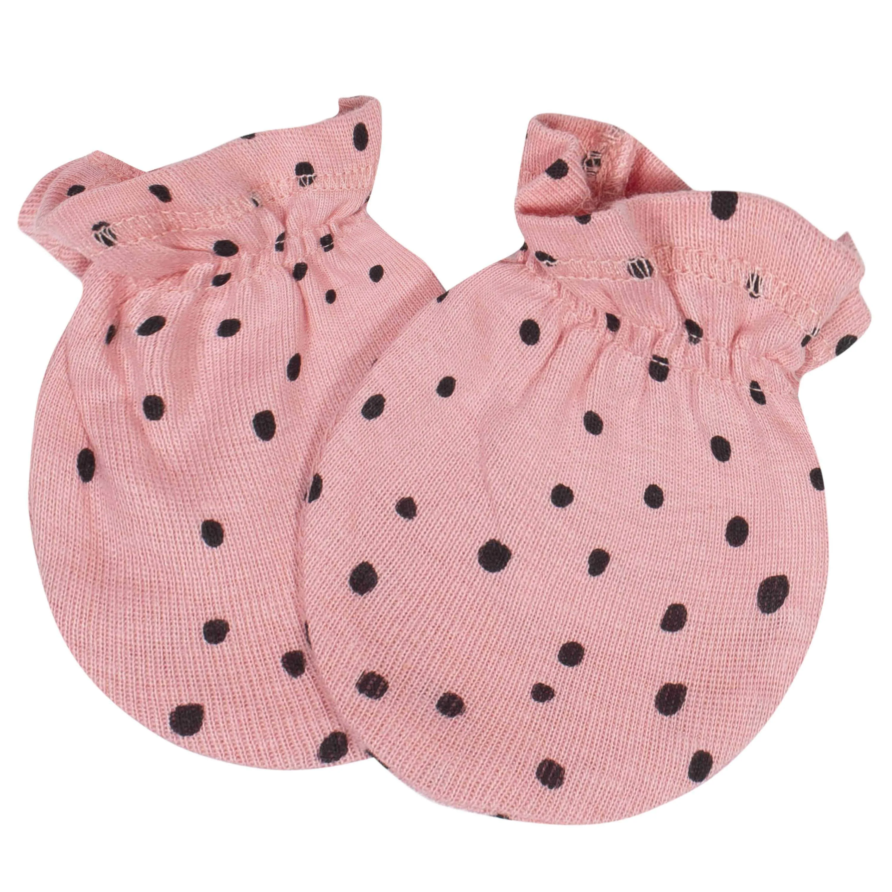 4-Pack Baby Girls Bear No Scratch Mittens Set