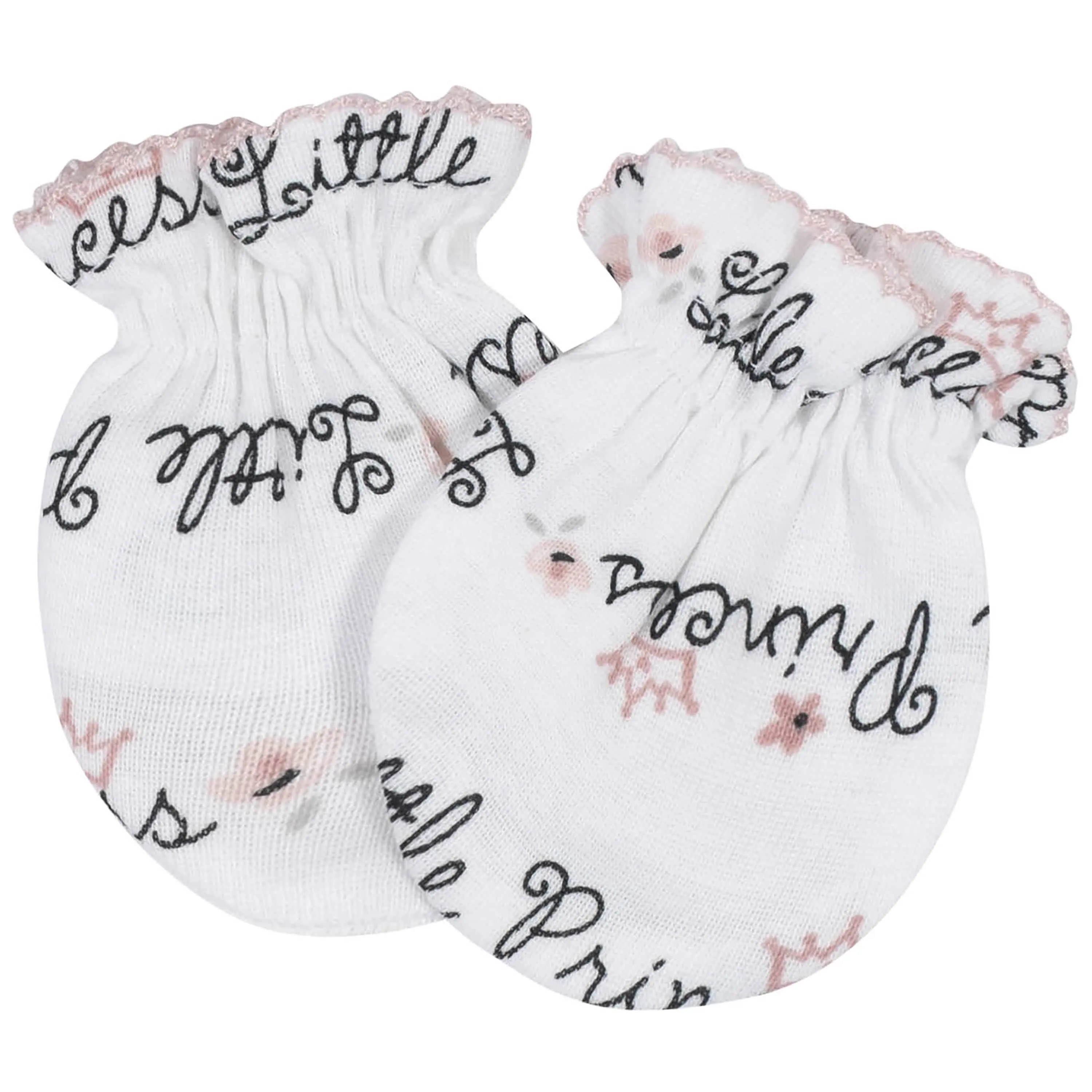 4-Pack Baby Girls Princess Organic Mittens