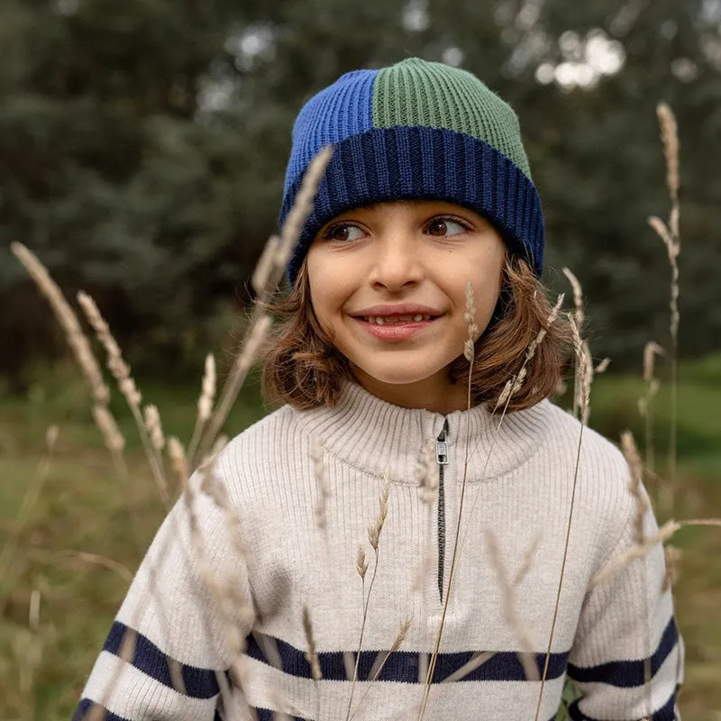 Acorn Merino Beanie - River Blue/Green