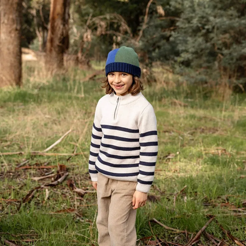 Acorn Merino Beanie - River Blue/Green