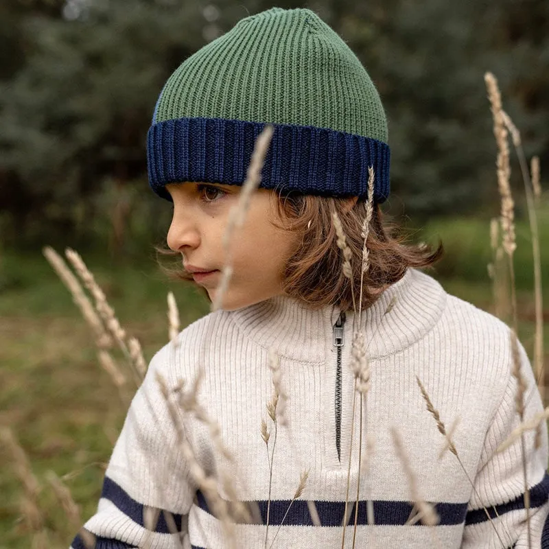 Acorn Merino Beanie - River Blue/Green