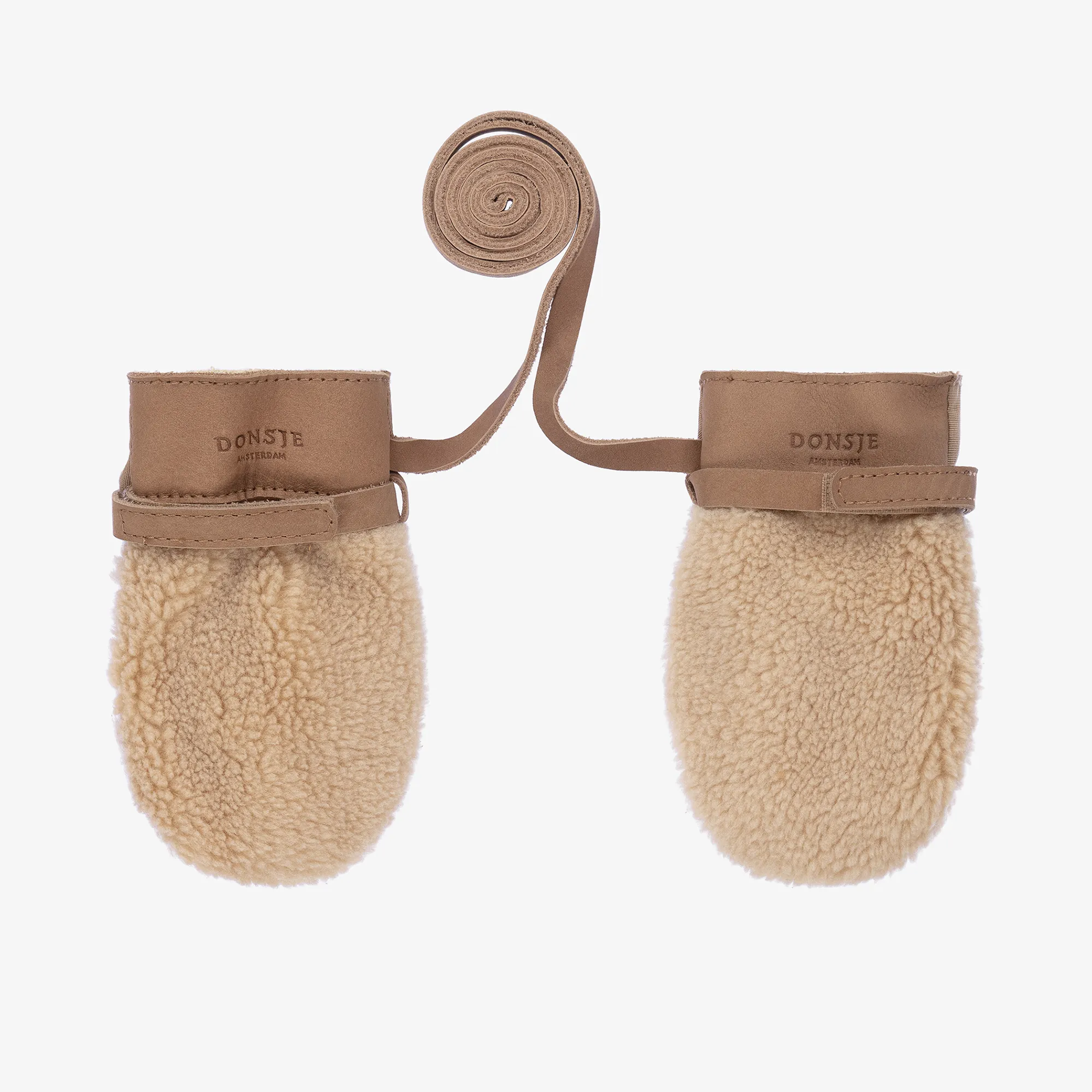 Beige Teddy Fleece Mittens