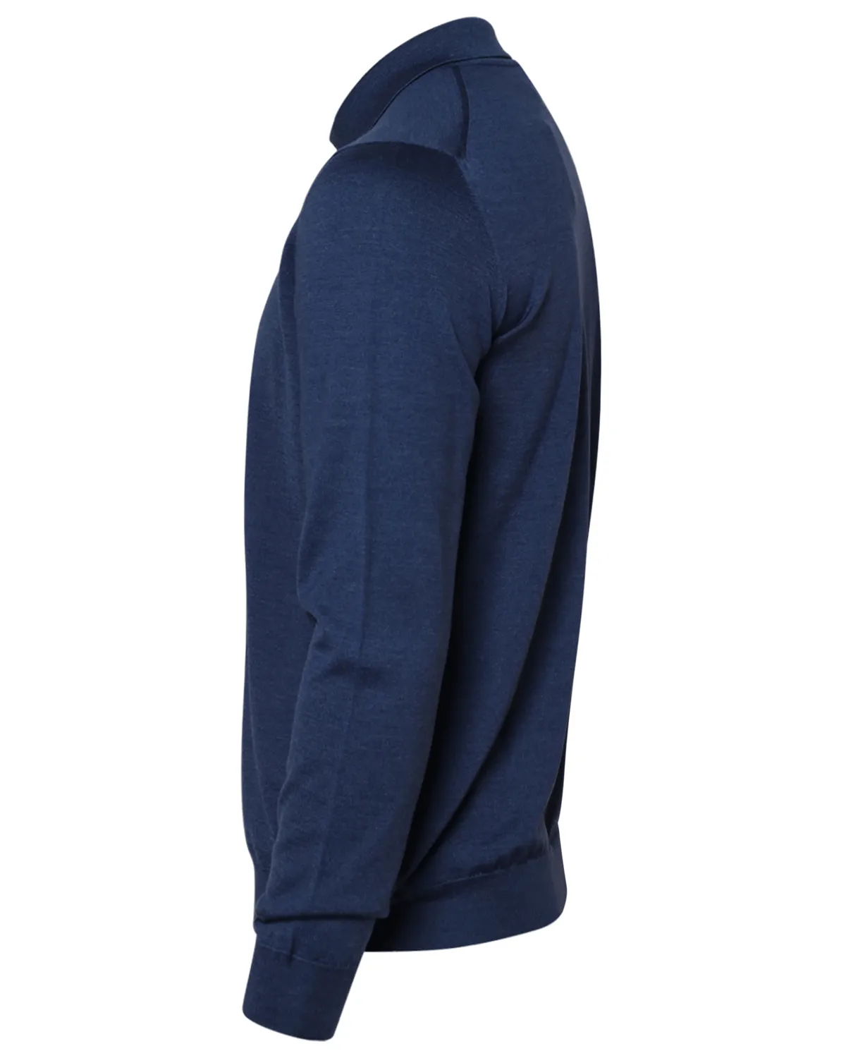 Blue Cashmere and Silk Quarter Zip Polo