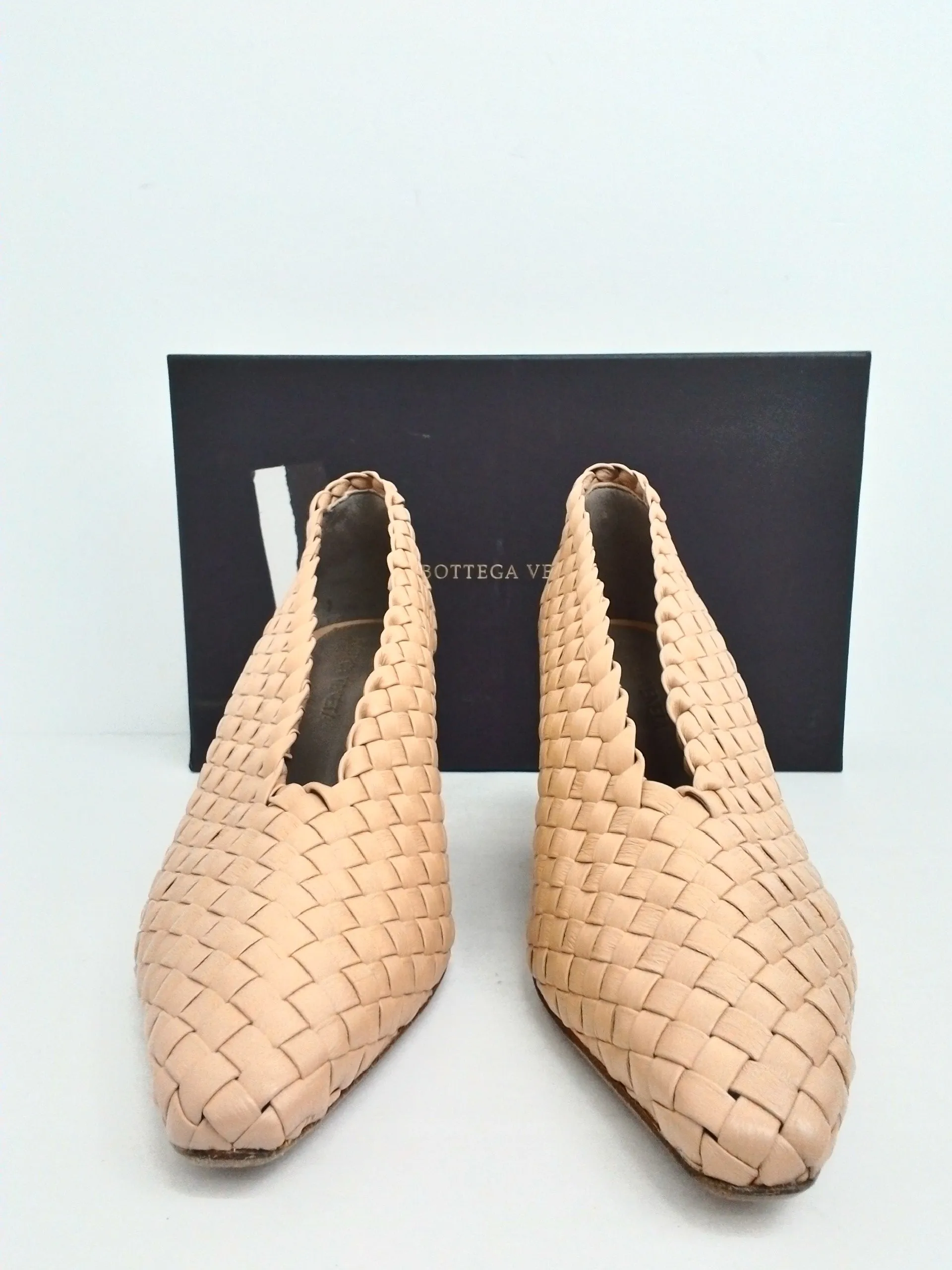 Bottega Veneta Women's Scarpa Cipria Nude Heels Size 37.5