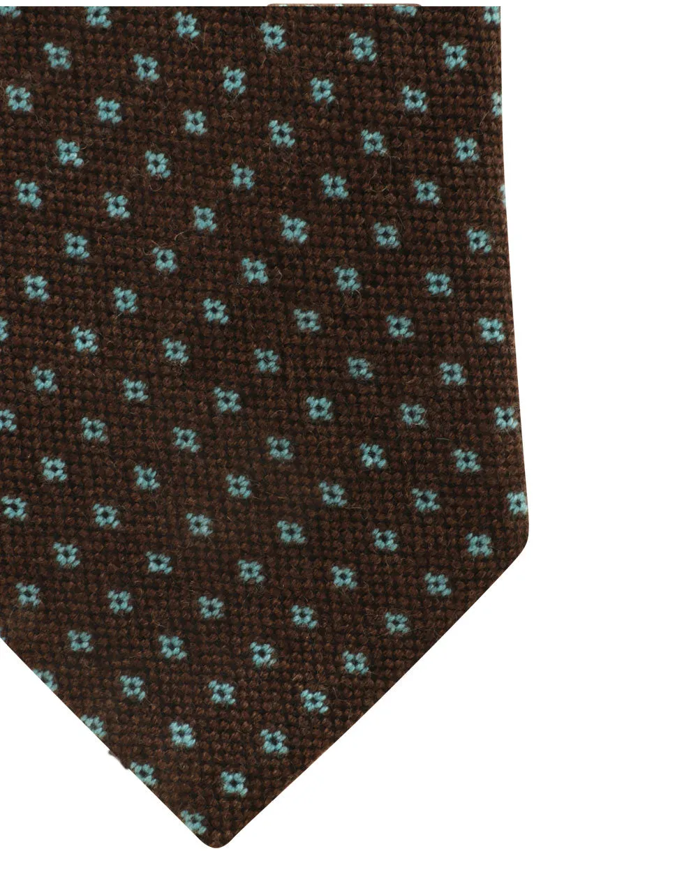 Brown and Turquoise Cashmere Tie