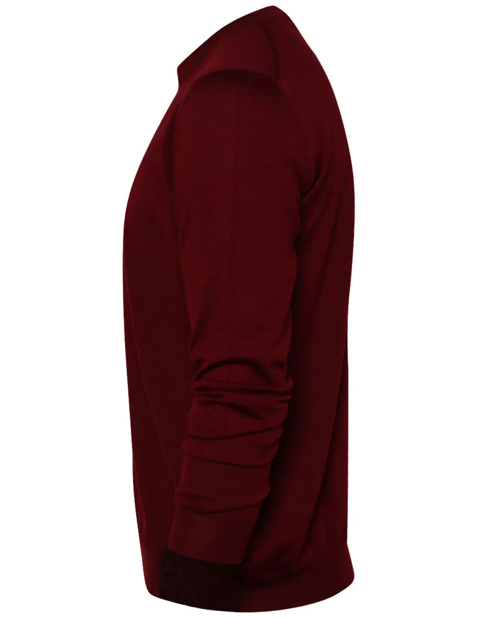 Burgundy Cashmere and Silk Blend Crewneck