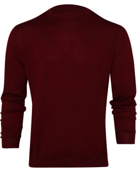 Burgundy Cashmere and Silk Blend Crewneck