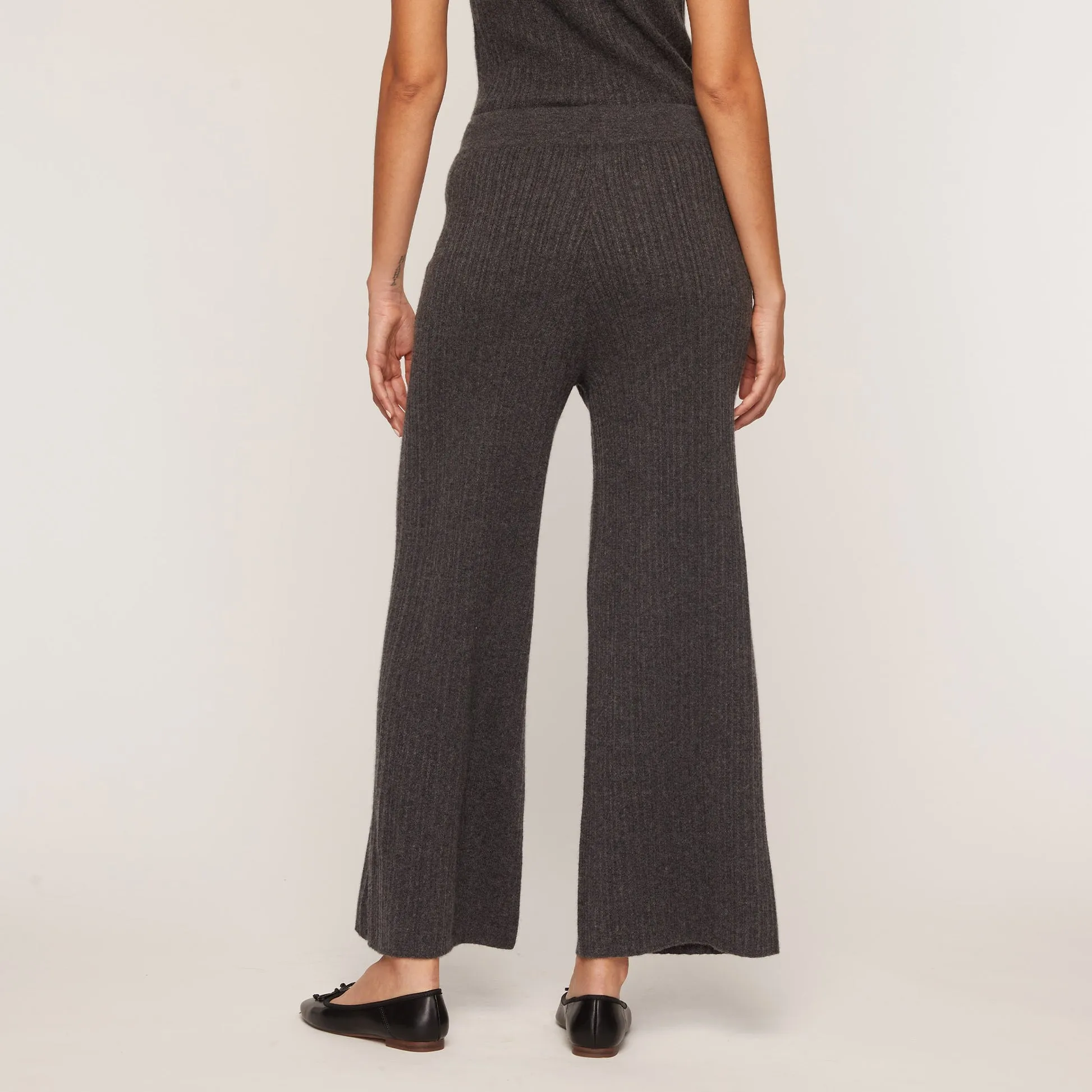 Cashmere Project Cashmere Ribbed Wide Leg Pant