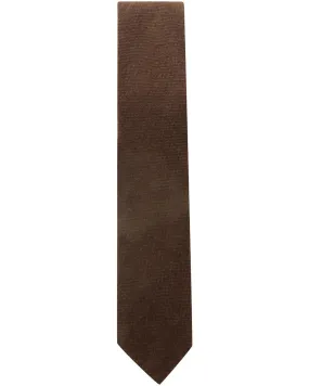 Chocolate Micro Checked Cashmere Tie