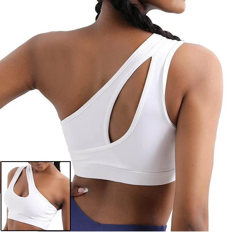 Cloud Rise Sexy One Shoulder Yoga Bra Crop Top