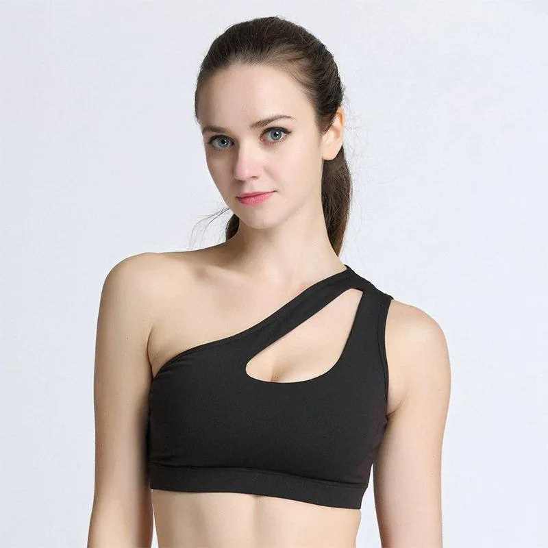 Cloud Rise Sexy One Shoulder Yoga Bra Crop Top