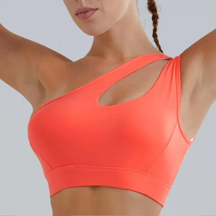 Cloud Rise Sexy One Shoulder Yoga Bra Crop Top