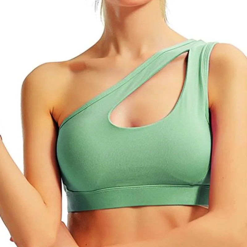 Cloud Rise Sexy One Shoulder Yoga Bra Crop Top