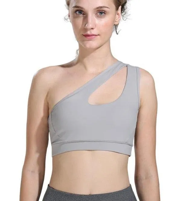 Cloud Rise Sexy One Shoulder Yoga Bra Crop Top