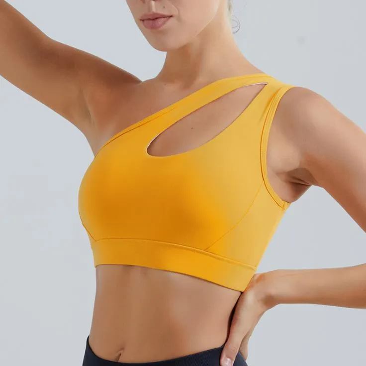 Cloud Rise Sexy One Shoulder Yoga Bra Crop Top