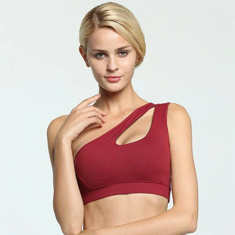 Cloud Rise Sexy One Shoulder Yoga Bra Crop Top