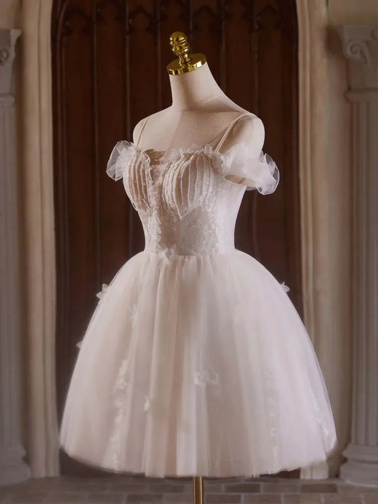 Col Cœur Robe de Soirée à Épaules Dénudées Tulle Longueur Genou avec perles