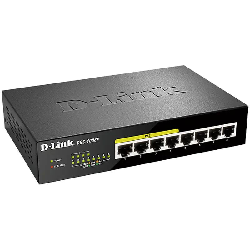 D-Link 8-Port Gigabit PoE+ Unmanaged Switch Metal Housing