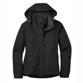 Eddie Bauer Women's Black/Steel Grey Rain Jacket