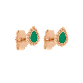 Emerald Lucky Cashmere Earrings, Rose Gold