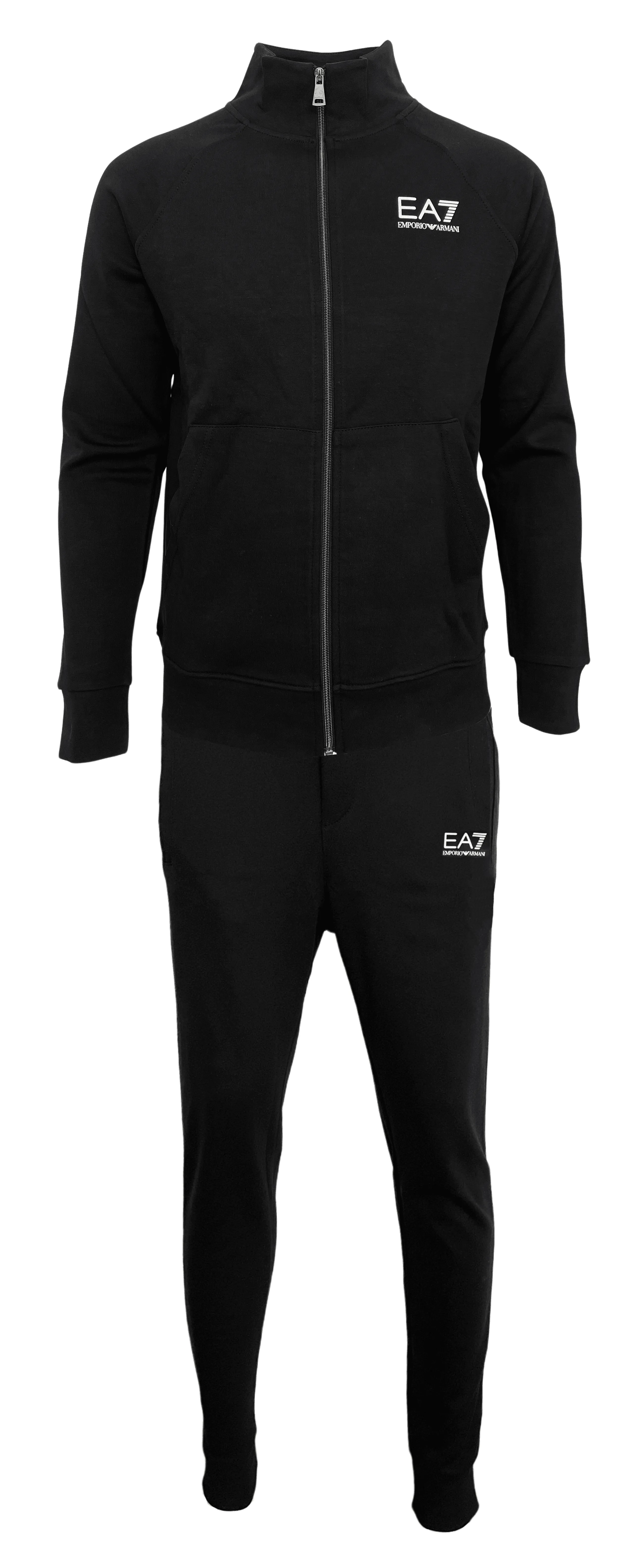 Emporio Armani EA7 Men Black Tracksuit 100% Cotton