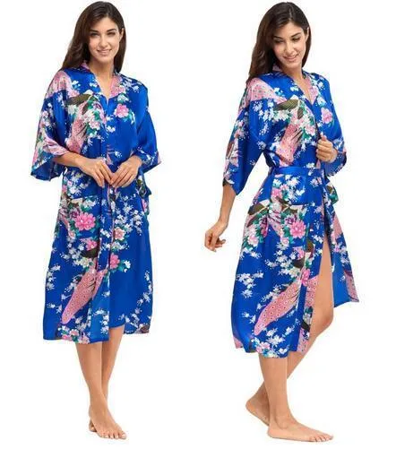 Floral Silk Kimono Nightgown