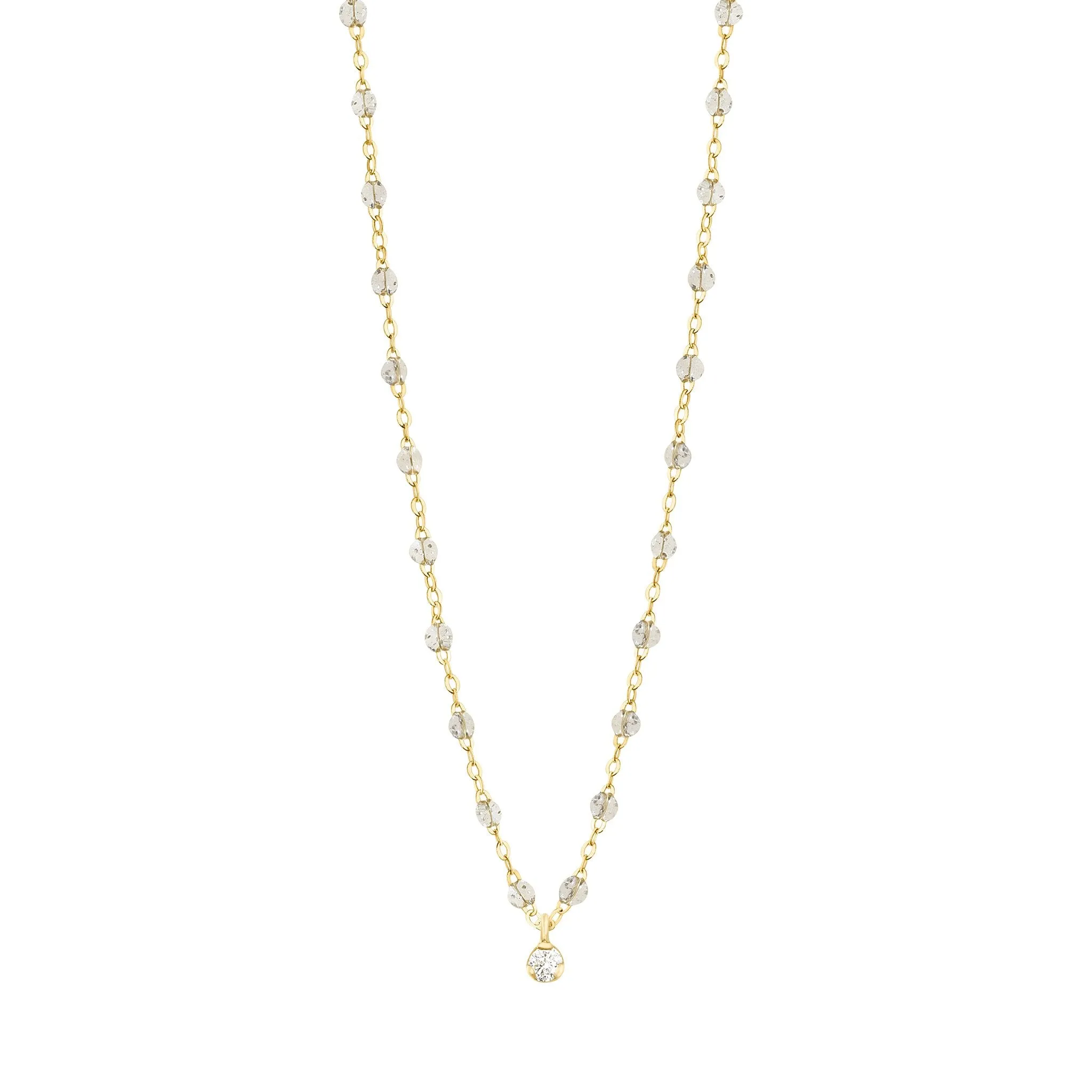 Gigi Supreme Classic 1 Diamond Necklace, Sparkle, Yellow Gold, 16.5