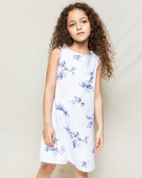 Girl's Twill Amelie Nightgown | Indigo Floral