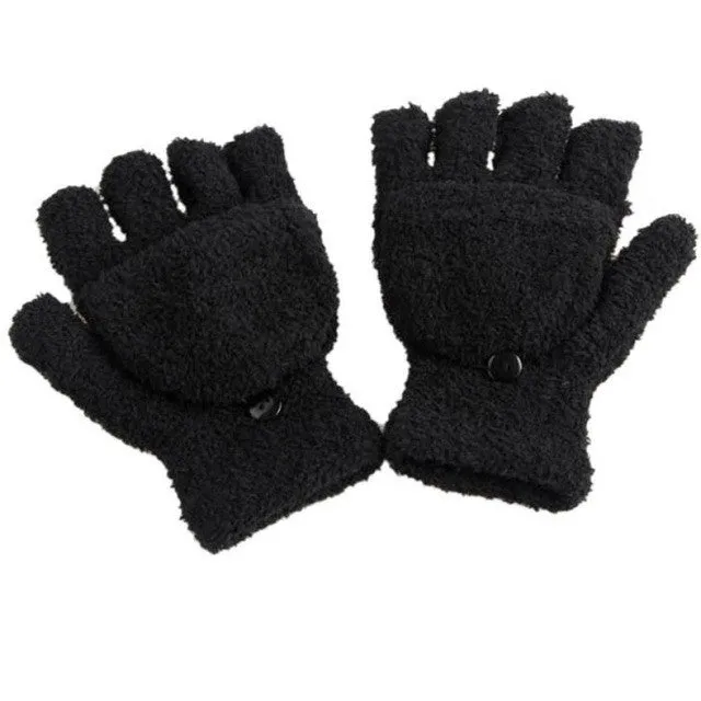 Guantes de invierno de la mujer Women Fingerless Gloves Girls Half Finger Flip Knitted Mittens gloves women SM6