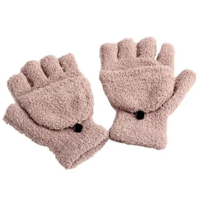 Guantes de invierno de la mujer Women Fingerless Gloves Girls Half Finger Flip Knitted Mittens gloves women SM6