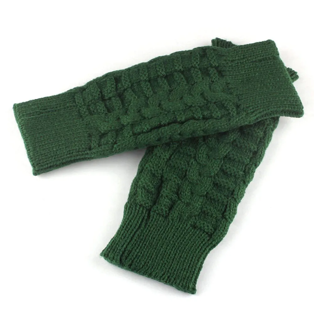 Guantes mujer Warm Knitted Arm Fingerless Gloves Soft Warm Mitten