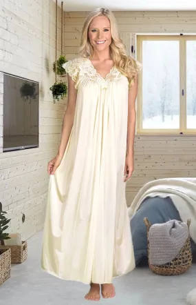 Ivory nylon cap sleeves nightgown Silhouette