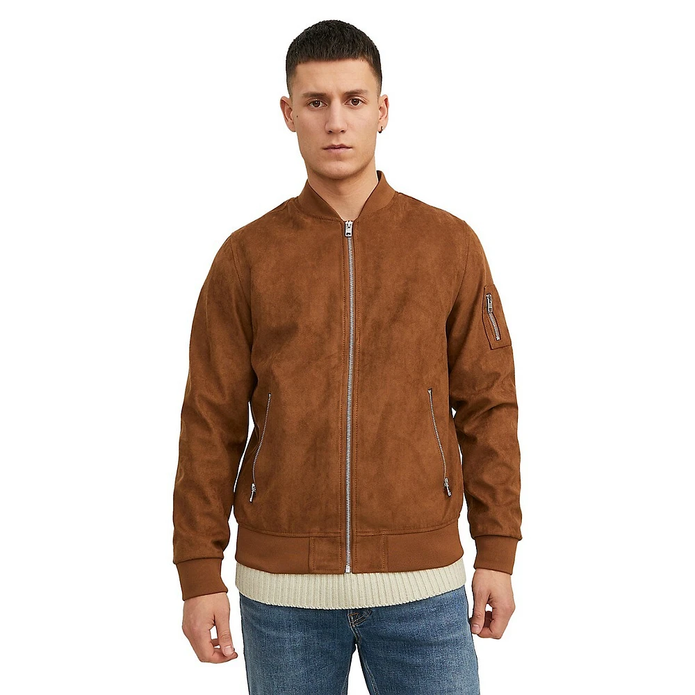 Jack & Jones Rocky Faux Suede Bomber Jacket