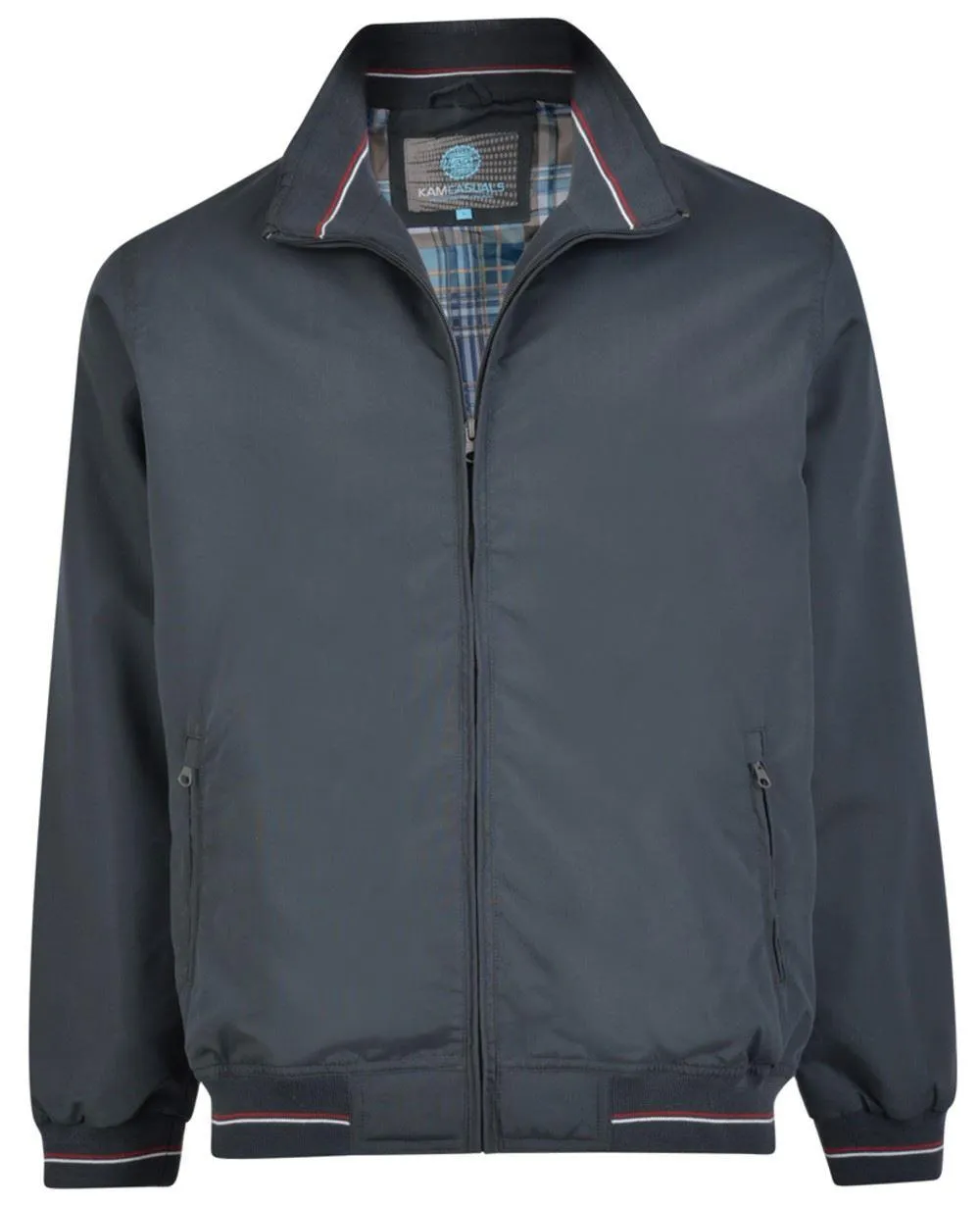 Kam Stripe Lightweight Harrington Jacket - Navy