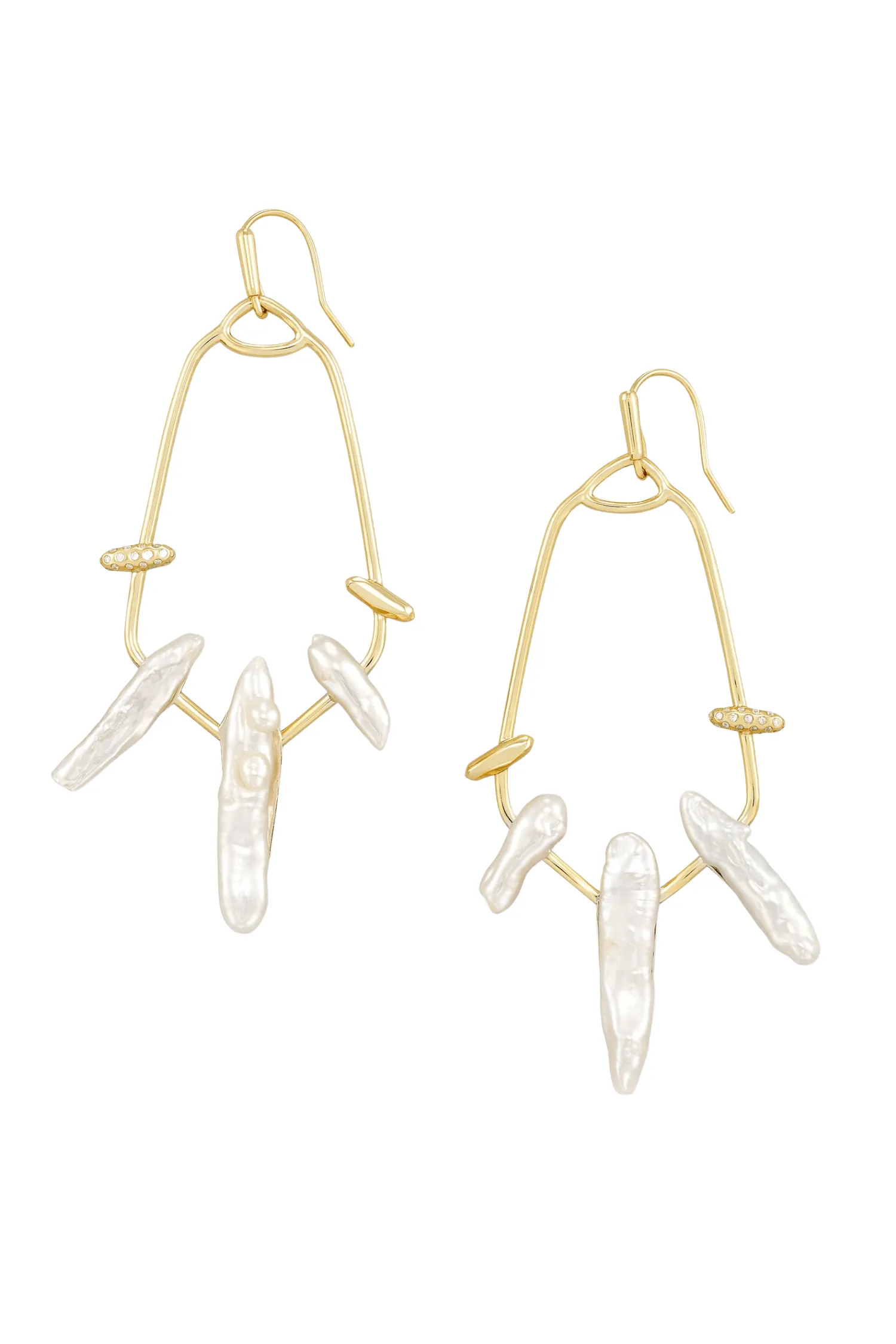 Kendra Scott Eileen Statement Earrings-- Gold White Pearl