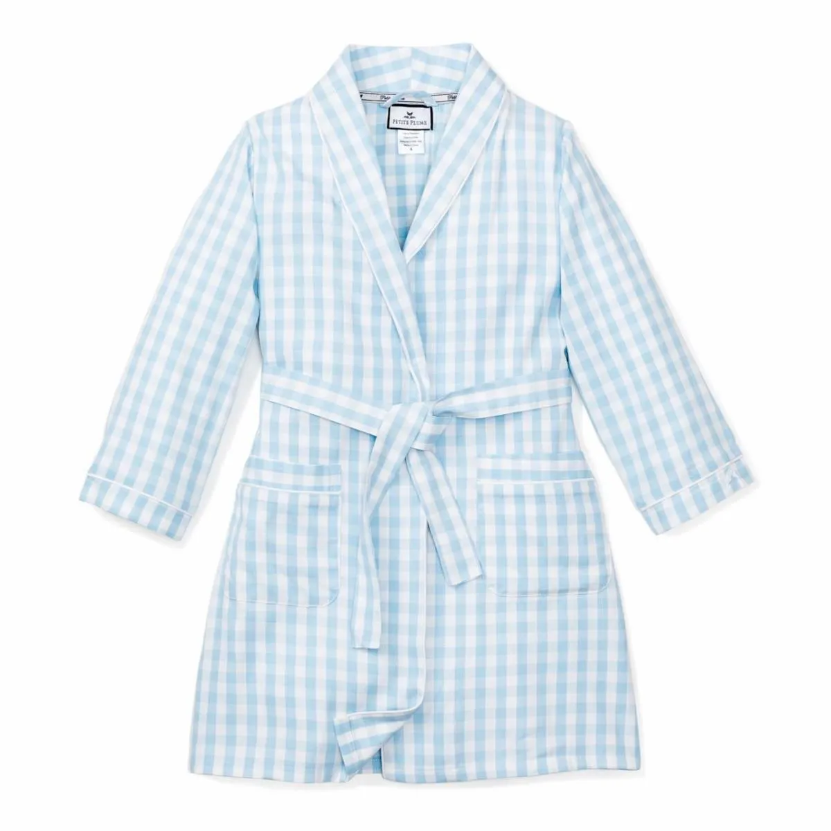 Light Blue Gingham Robe