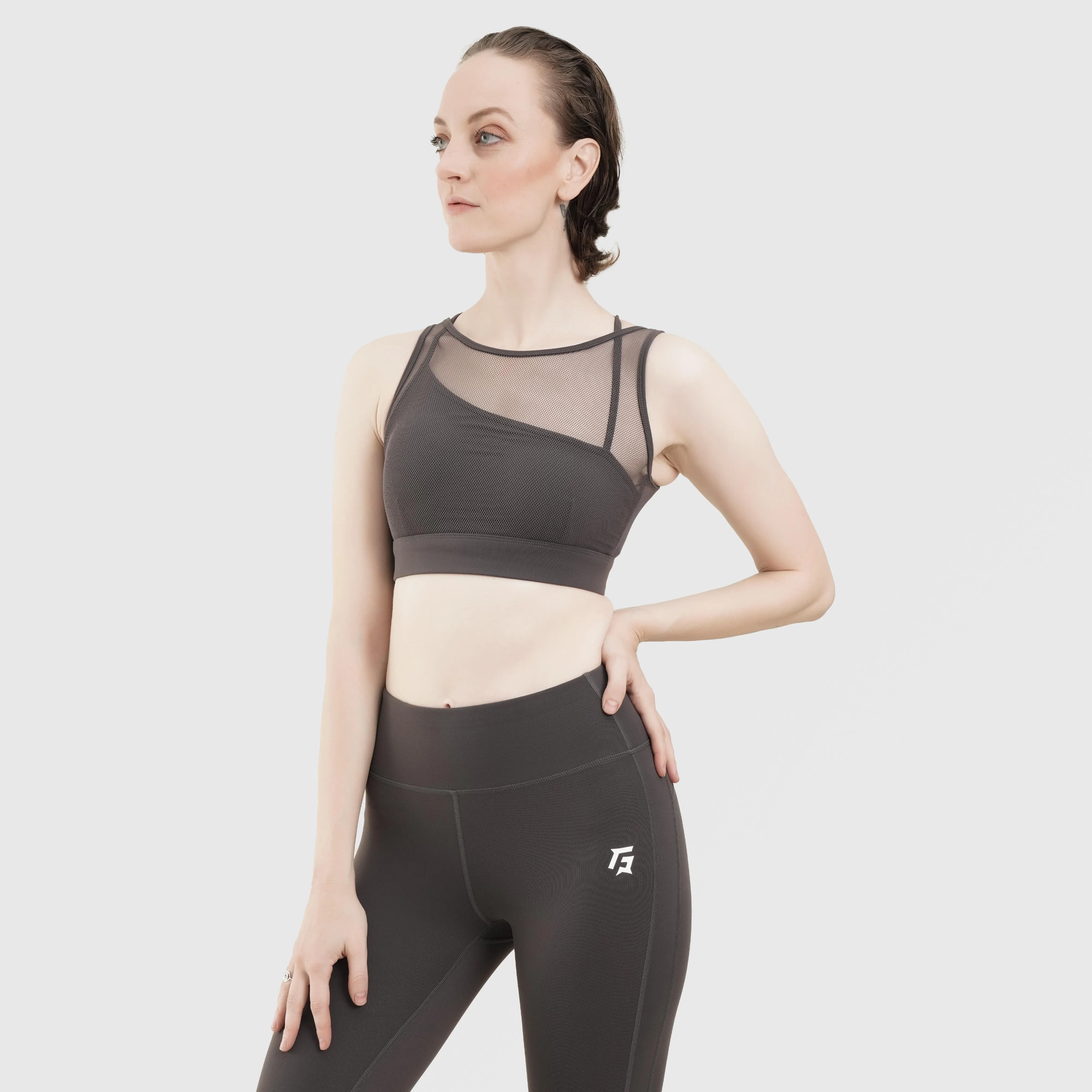 Mesh Sports Bra (Charcoal)