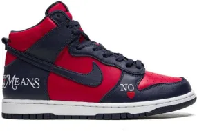 Nike x Supreme SB Dunk High By Any Means Navy Red sneakers Blue