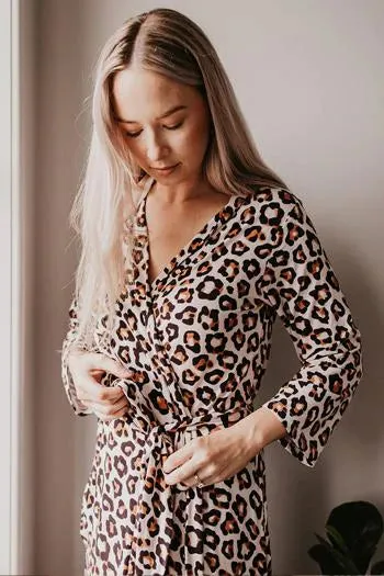 OiOi Mama Robe - Natural Leopard