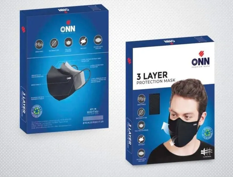 ONN 3 Layer Protection Mask (Pack of 2)