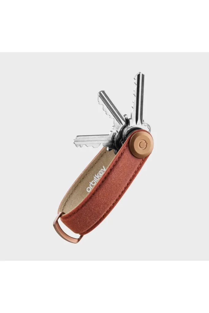 Orbitkey - Waxed Canvas Key Organiser - Brick Red