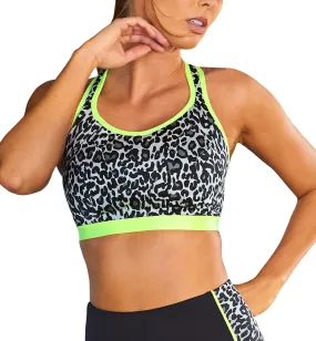 Pour Moi Energy Strive Non Wire Lined Full Cup Sports Bra (97010) - Leopard/Lime