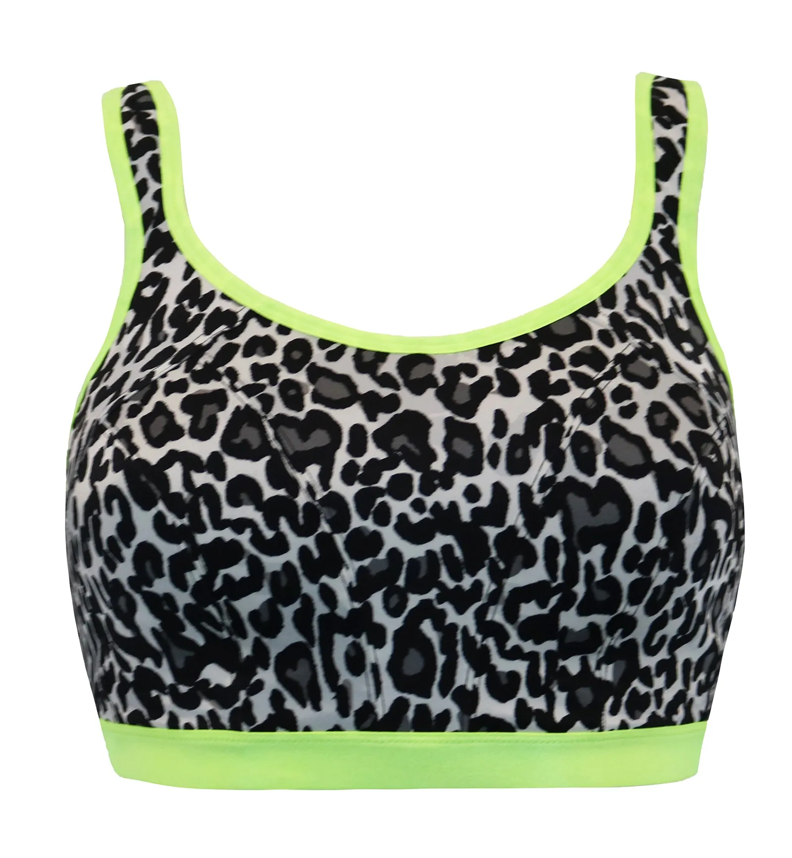 Pour Moi Energy Strive Non Wire Lined Full Cup Sports Bra (97010) - Leopard/Lime