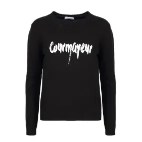 PULL GIROCOLLO COURMAYEUR IN LANA E CASHMERE Donna Nero