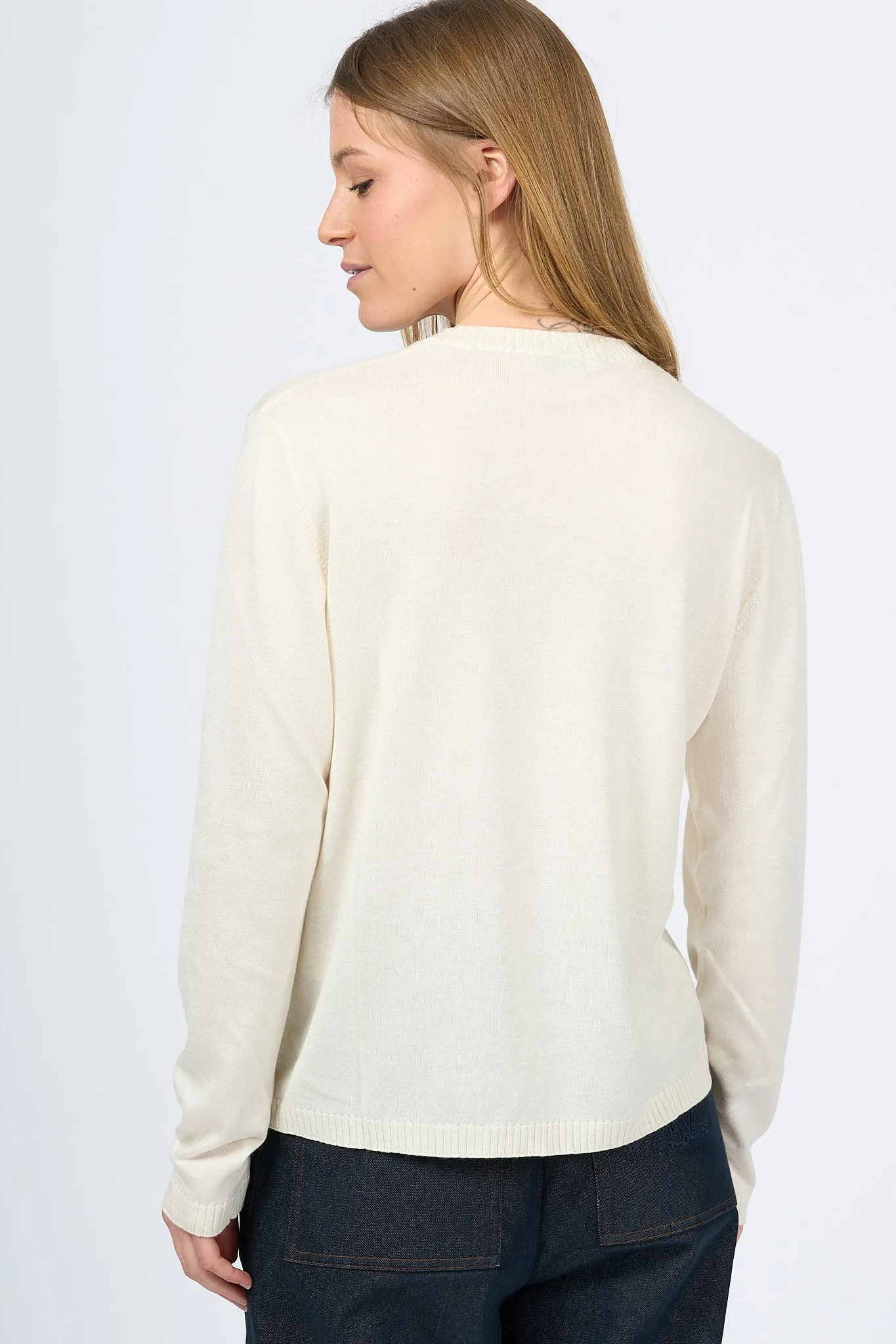 Purotatto Maglia Giro Bianco Donna