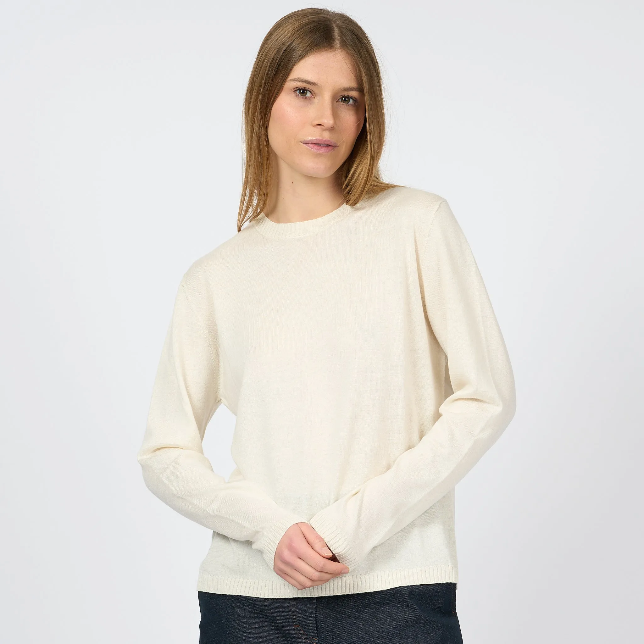 Purotatto Maglia Giro Bianco Donna