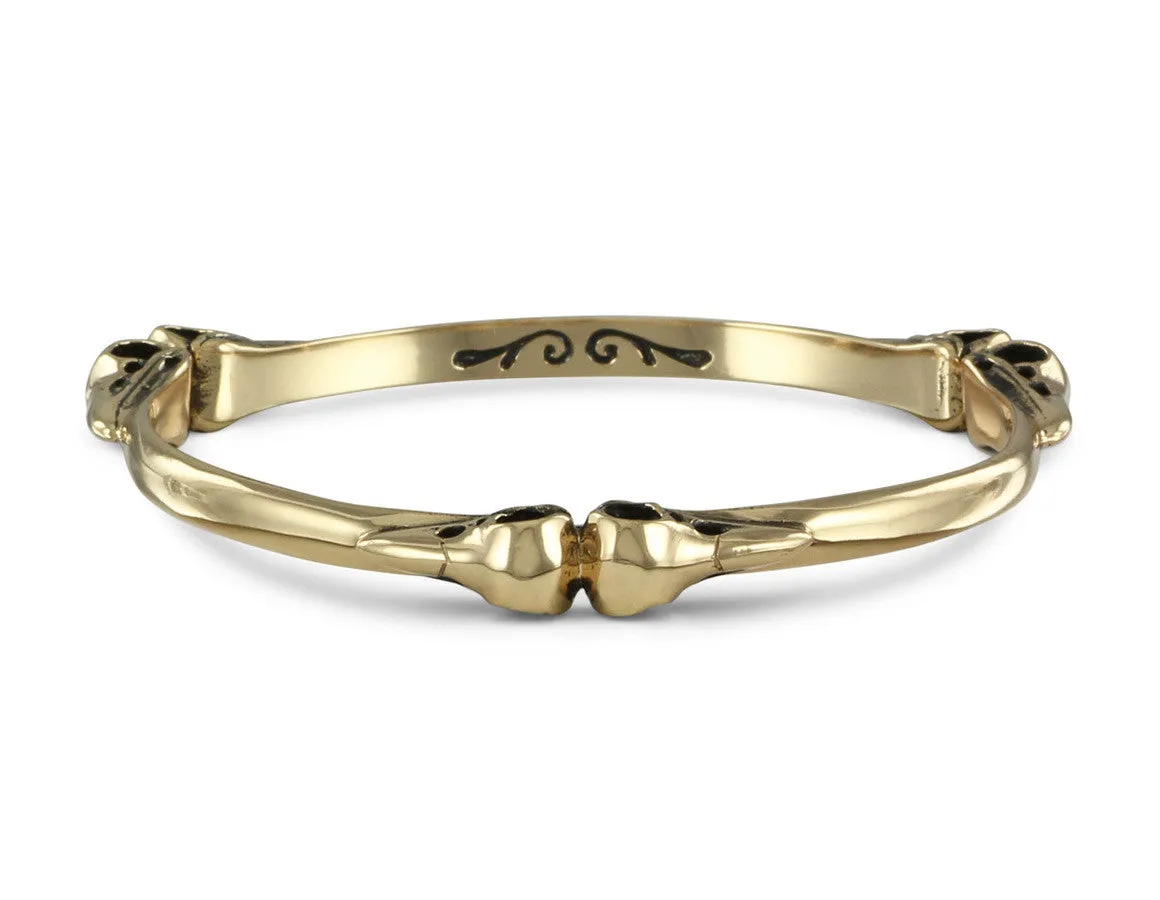 Raven Skull Bangle - Bronze