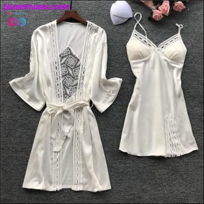 Robe & Gown Sets Sexy Lace Sleep Lounge Pijama