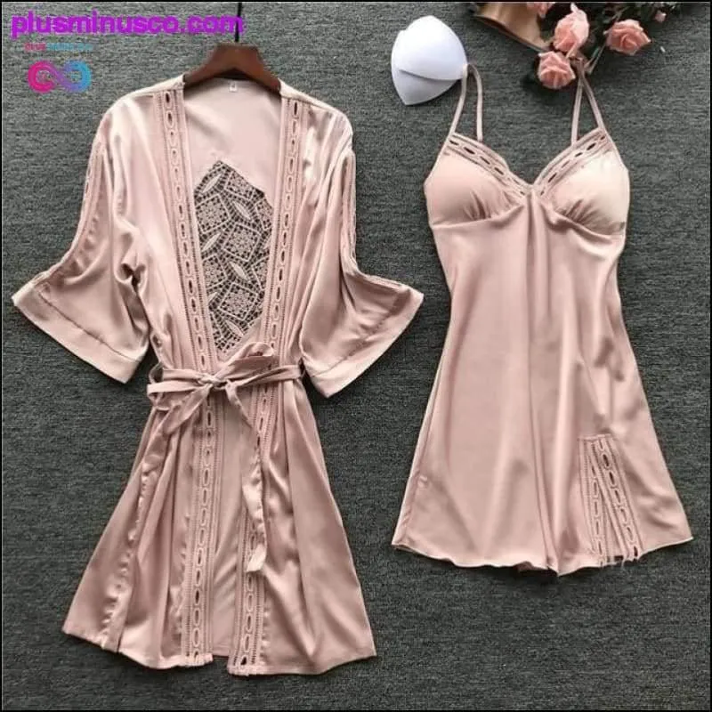 Robe & Gown Sets Sexy Lace Sleep Lounge Pijama