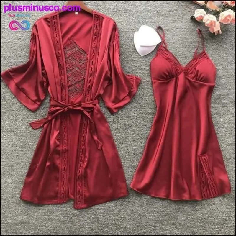 Robe & Gown Sets Sexy Lace Sleep Lounge Pijama